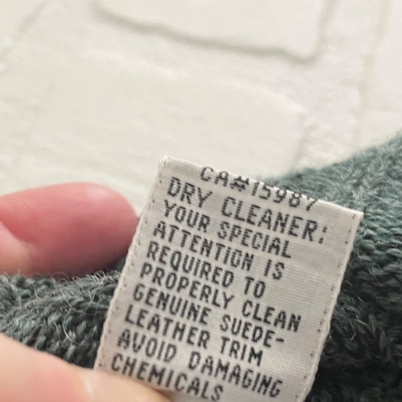 Vintage Men’s Knit Cardigan Shawl Double breast Wool Green Grandpa Oversized M - Picture 9 of 15